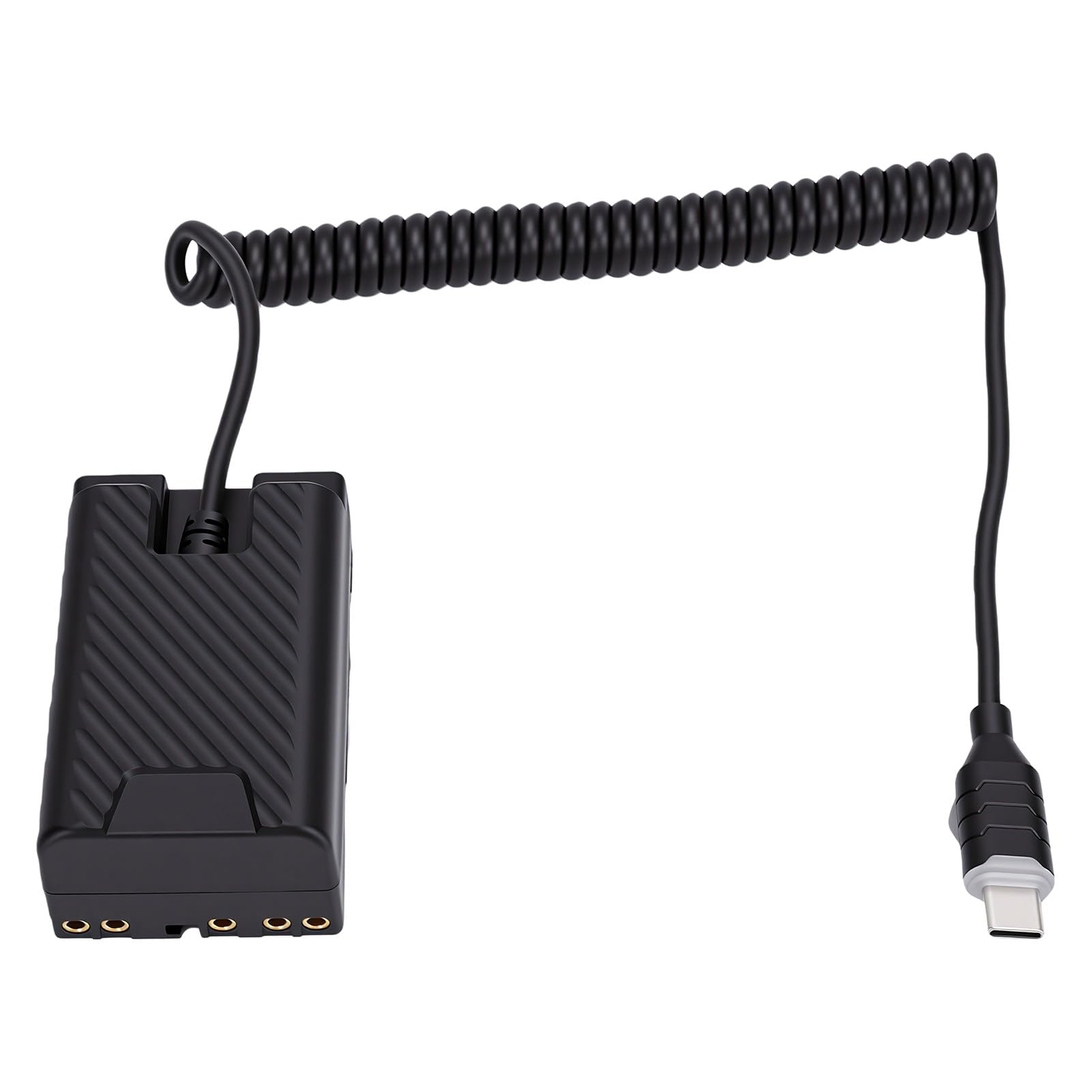 Diyeeni Cavo di Alimentazione Batteria Fittizia PD Tipo C per Fotocamera BP-U30, Design a Molla a Spirale Adatto per Fotocamera PXW-Z280 FX6 FX9, Batteria Fittizia a Ricarica Rapida da 45 W con