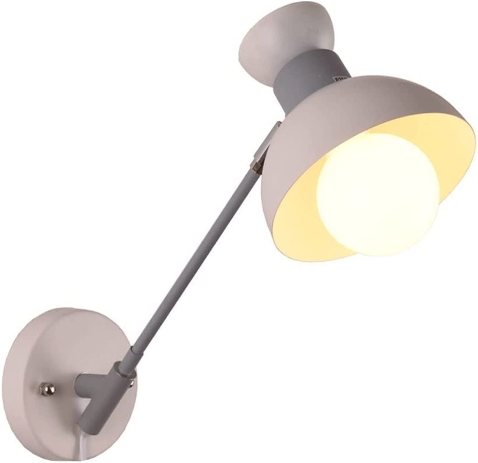 Aplique de pared LED ajustable gris y oro para lectura en el dormitorio 8