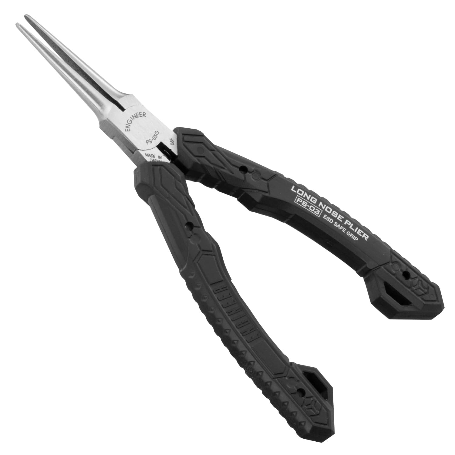Pince compacte de précision à long bec (pointe aiguille), qualité professionnelle, sans danger ESD avec mâchoires en acier au ca