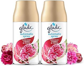 Glade Automatic Air Freshener Spray, Auto Spray Odour Eliminator & Room Fragrance, 269 ml Refill, Cherry & Peony, 2 Refills