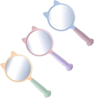 minkissy Tabletop Mirror Cat Claw Handheld Mirrors 3pcs Hairdressing with Cosmetic Travel Handheld Cat Makeup Mirrors Handle Claw Beauty Tabletop Mirror Makeup Handheld Mirrors