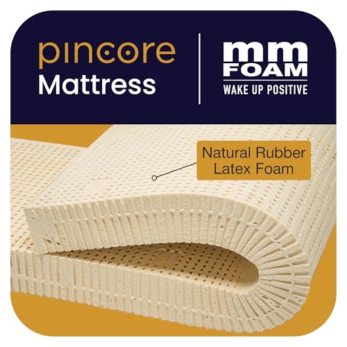 Image of MM FOAM Pincore - Cool, Hypoallergenic, 100% Natural Latex Mattress, 72 x 66 x 5 inches (Queen)