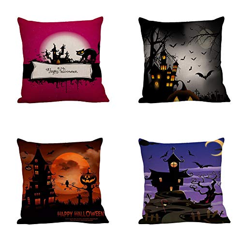 Housse de coussin Halloween 45x45 cm pour canapé et déco de fête