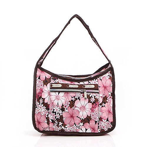 Sac à bandoulière fleurs en tissu imperméable et élégant sac à main pour femme
