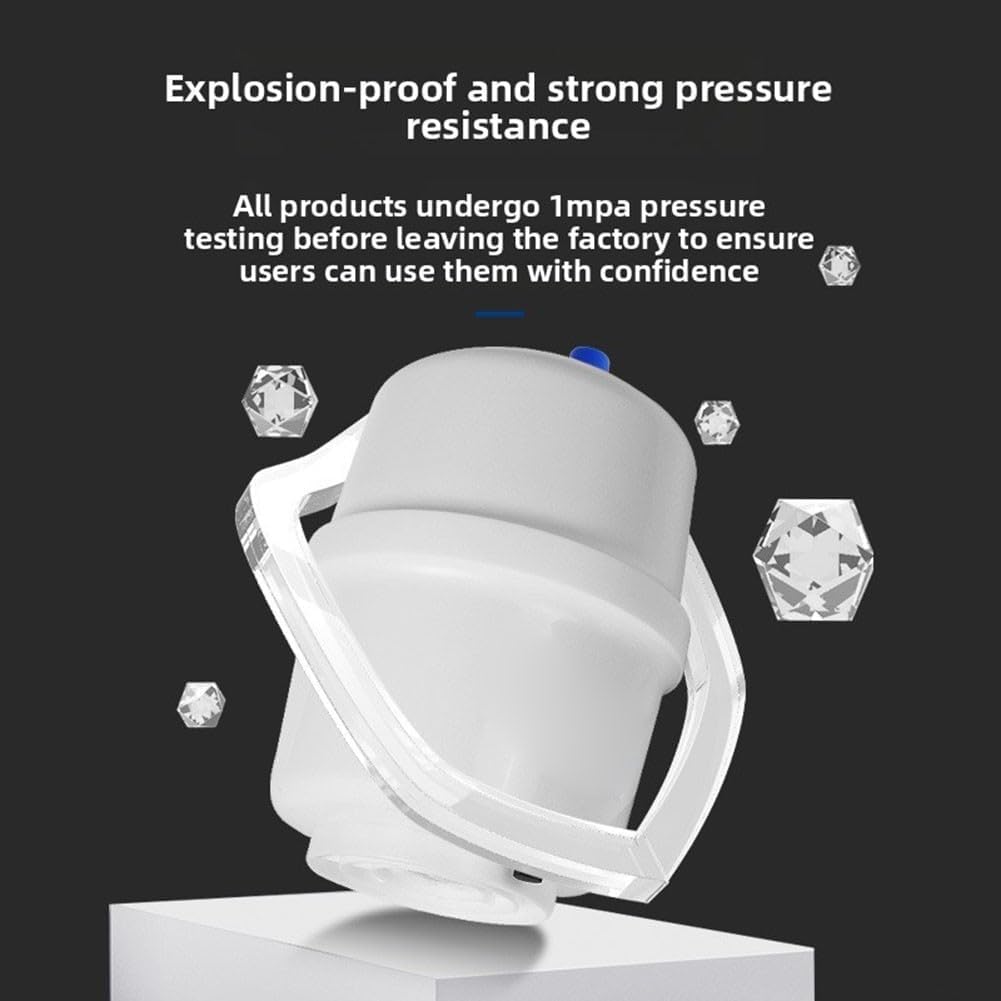Tanque de agua RO presurizado de 3.2 galones con válvula de bola, Recipiente de almacenamiento PP para purificador de agua casero, diseño antienvejecimiento, fácil instalación, blanco(2)