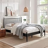 Modway Zane Queen Size Spindle Bed in Black &ndash; Solid Wood Platform Bed Frame with...