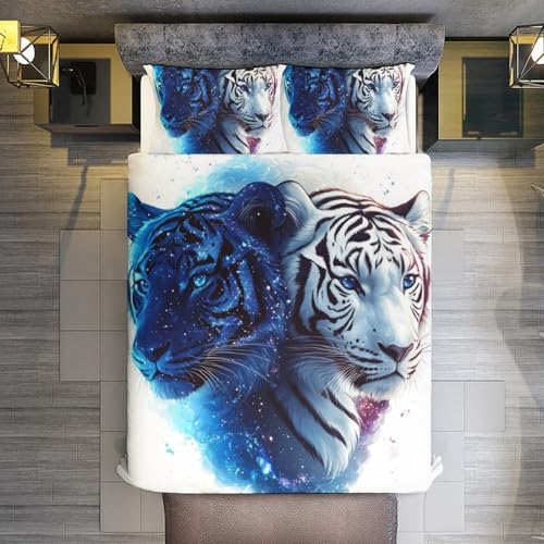 Funda de cama de tigre de microfibra con cremallera para niños 7