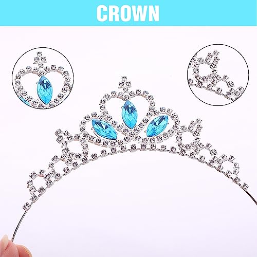 PLABBDPL ELSA Tiara Kristallkrone mit Strasskamm für Brautkrone,Hochzeit,Abschlussball,Festzug,Prinzessinnenpartys,Hochzeit Tiara,Diadem Kinder,Prinzessin Kronekrone, Damenkrone Geburtstag Partys