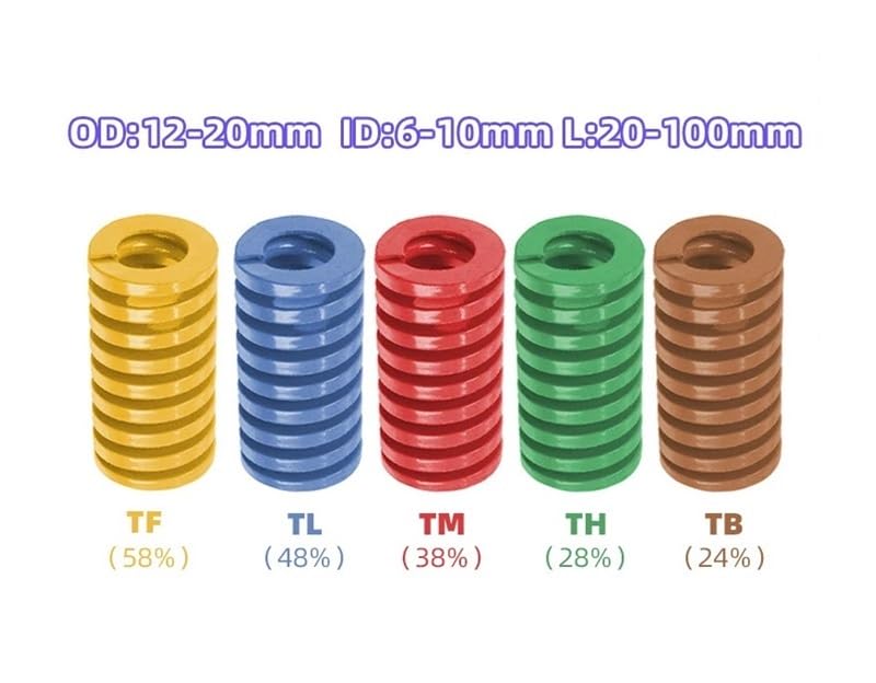 1 pz Molle di compressione in acciaio OD12-20mm ID6-10mm L-80-100mm(100mm,OD20mm-(ID10mm) Brown)