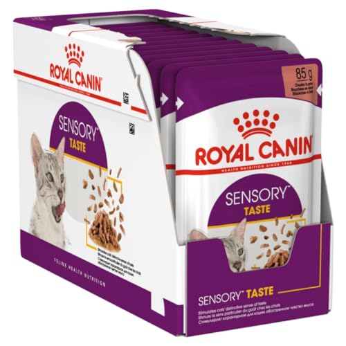 ROYAL CANIN Sensory Taste | 12 x 85 g | Comida húmeda para Gatos Adultos | para estimular el Sentido del Gusto | Apoyo a la Salud urinaria | Trozos en Salsa