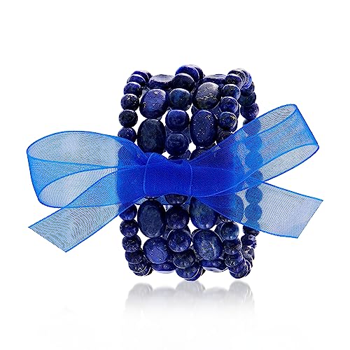 Ross-Simons Lapis Jewelry Set: 5 Bead Stretch Bracelets. 7 inches4