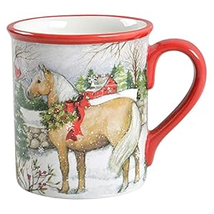 Certified International Christmas on The Farm 18 oz Mug Set of 4 Assorted Designs 4 Count Pack of 1 Multicolor