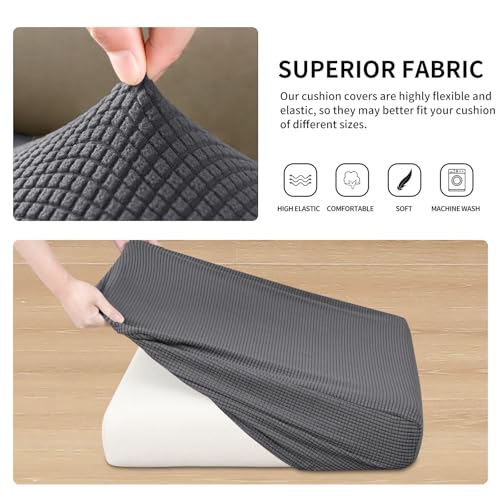 Image of Easy-Going Stretch 2 Pieces Couch Cushion Cover for Sofa Seat