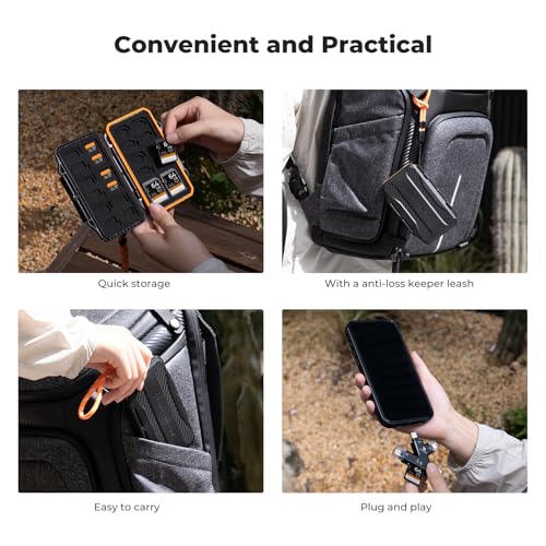 Image of K&F CONCEPT 36 Slots Memory Card Case with 4-in-1 Card Reader | Anti-Shock Card Carrying Storage Case for 24 Micro SD /TF /, 12 SD /SDXC /SDHC Cards