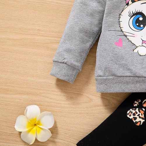 DDSOL Little Girls Valentines Outfit Heart Print Sweatshirt Top Long Pantskirts 2pcs Baby Pant Set for Toddlers Kids4