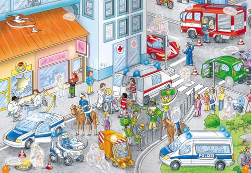 Ravensburger Wimmeln, Rätseln, Stickern: Fahrzeuge - Stickerbuch ab 4 Jahren, 13 Wimmelbilder, über 300 Sticker, Fahrzeuge