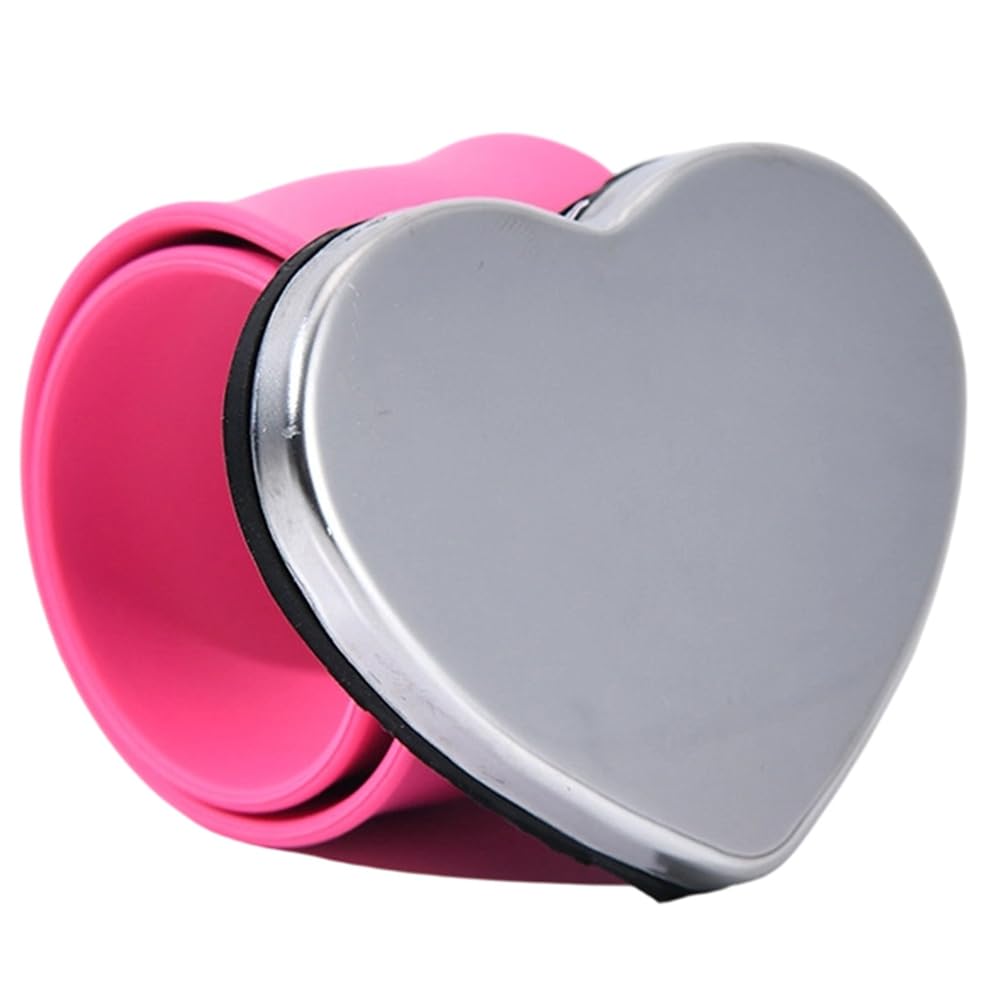 Hndhbfgrt Silicone Holder for Pins& Needles-Magnetic Wrist Sewing Pincushion, Ideal for Crafters Pink-Heart-Shaped