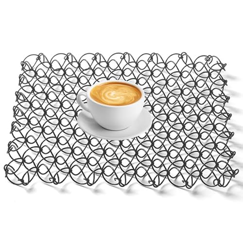 Instrucciones de cocina anti pan - alfombras portátiles de acero inoxidable, superficie de protección contra platos calientes | Accesorios prácticos, no deslizantes, almacenamiento fácil, ideal para