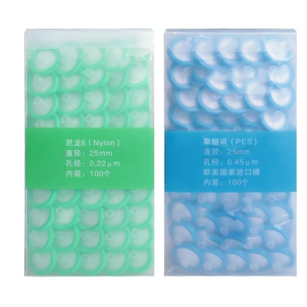 Sprzęt do przyrządów laboratoryjnych 100 szt./partia laboratorium 13 mm 25 mm materiał nylon / PES / strzykawka PTFE o rozmiarze porów 0,22 um/0,45 um/0,8um (25 mm 0,8um nylon6)