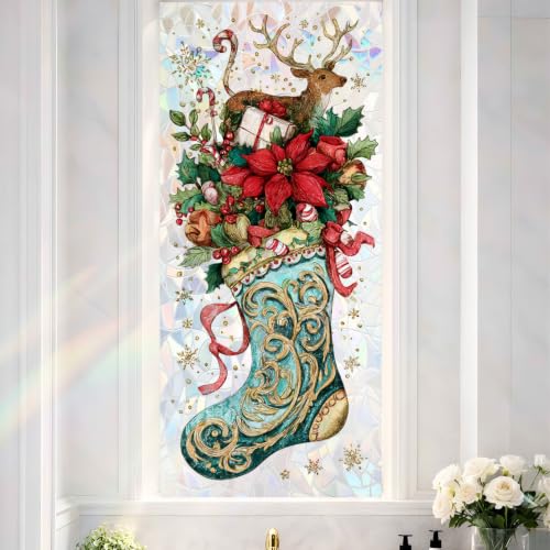 Image of Christmas Stocking Baroque Holographic Window Film 17.32x39.37in