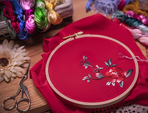 Image of Ebherys 4PCS a Set Beech Wood Embroidery Hoops Set by 6 Inch to 9 Inch Circle Round Hand Embroidery Hoops for DIY Hand Emboridery Kits, Cross Stitch Hoops (6-9 Inches)