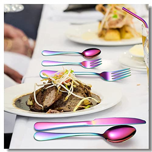 Ménagère 25 pièces avec manche en acier inoxydable et service de table