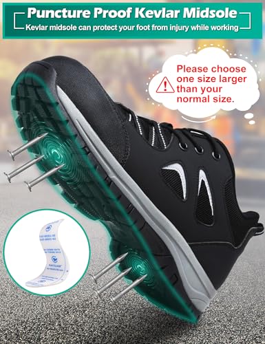 ISOOUS Steel Toe Shoes for Men Women Safety Composite Toe Sneakers Lightweight Comfortable Non Slip Resistant Work Shoes for Men Utility Indestructible Industrial Construction3