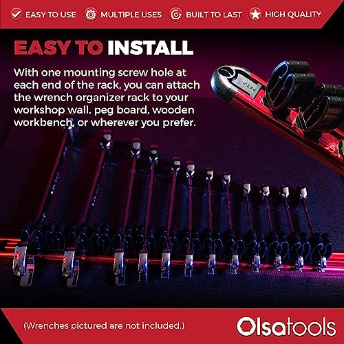 Soporte para llaves de pared con clips negros que evitan caídas Olsa Tools 5