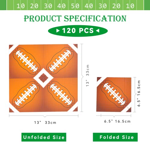 Lmjunzz 120 Pcs Rugby Football Party Napkins Rugby Football Birthday Party Disposable Paper Napkins Sport Party Luncheon Napkins Supplies Decoration Set #TOP1