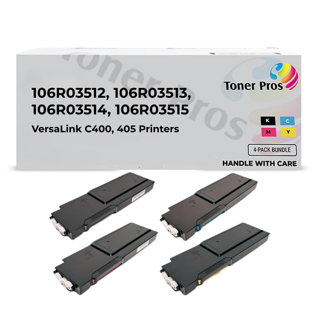 Toner Pros Remanufactured Toner Cartridge for Xerox VersaLink C400, C405 Printers – High Yield 4-Pack – Replaces 106R03512, 106R03513, 106R03514,
