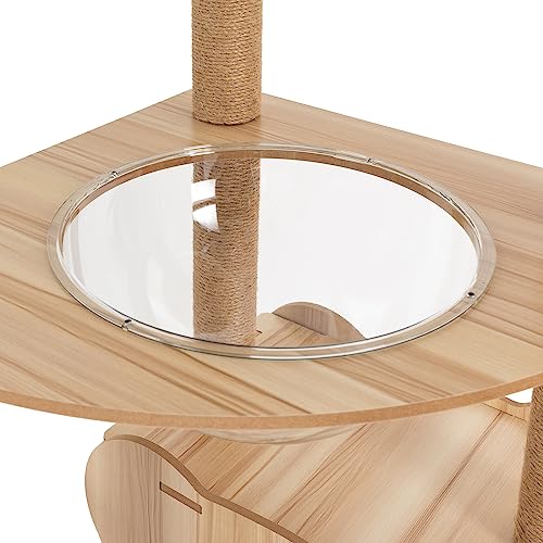 Torre para gatos de MDF 54 pulgadas multi-niveles marrón miniatura 7