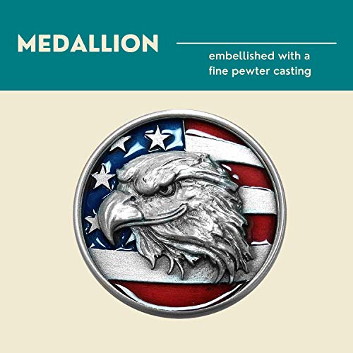 Image of Heritage Pewter Eagle Head with Flag Capitol Container | 24 OZ Glass Container | Expertly Crafted Pewter Glass