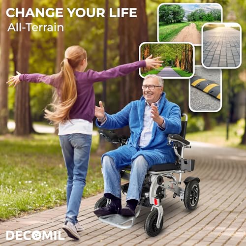 Image of 15 Miles Range Motorized Intelligent Wheelchair for Adults, Electric Wheelchair for Seniors, 300 Lbs Capacity, Foldable and Lightweight, 500W Motor Power, Portable Wheelchair for Elders (Silver)