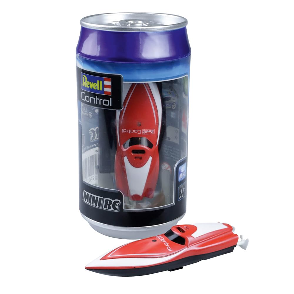 Revell Control 23569 Mini RC Speedboat - Red With Precise 2.4 GHz Control, 7.5cm in length, Mehrfarbig, 7,5 cm