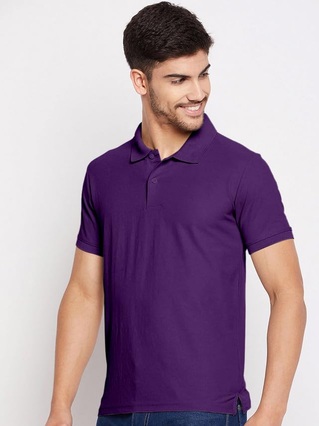 Image of Selvia Men's Solid Regular Fit T-Shirt