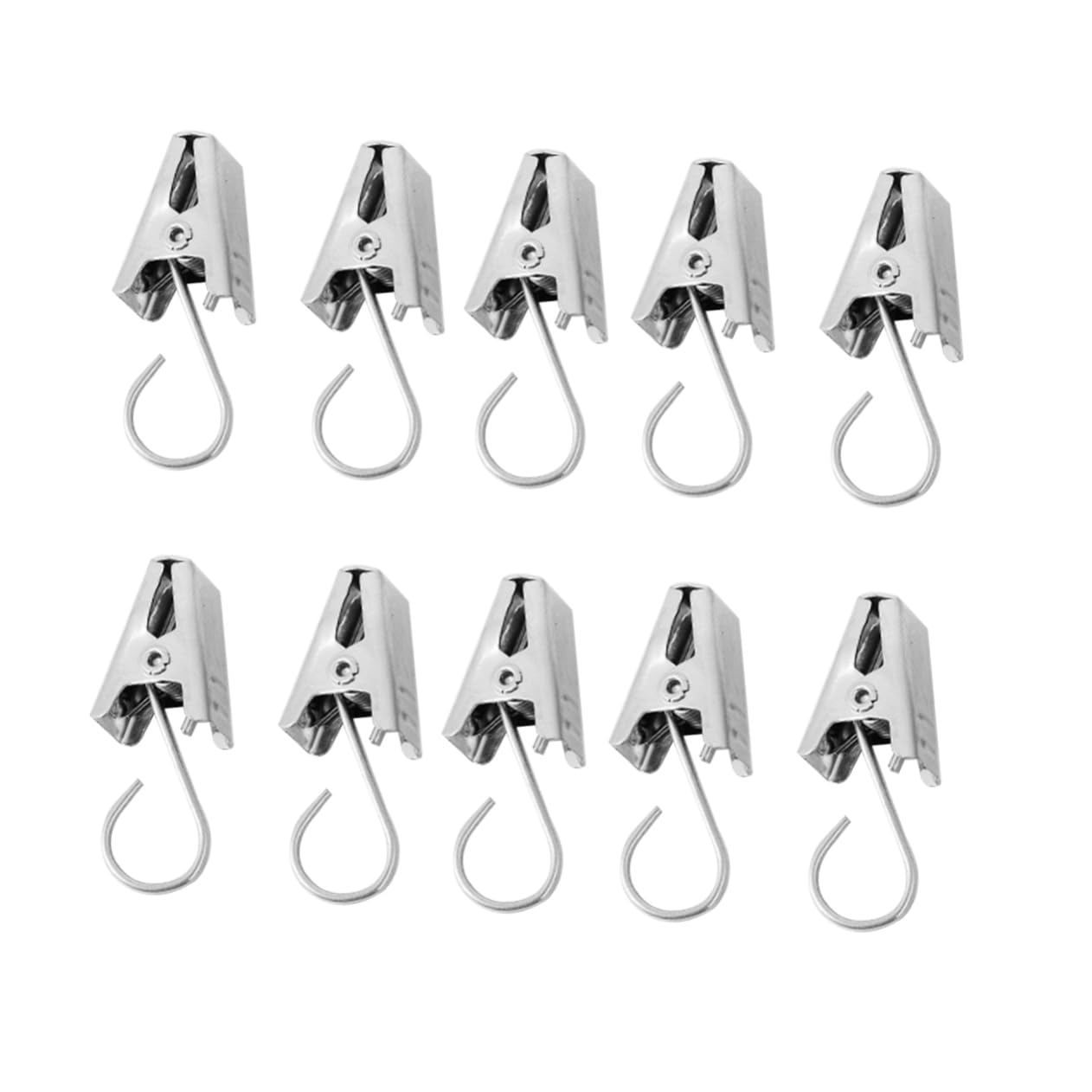 IWOWHERO 30Pcs Stainless Steel Curtain Clip Rings with Hooks Heavy Duty Drapery Clips for Secure Hanging Homes Offices Clinics and Schools