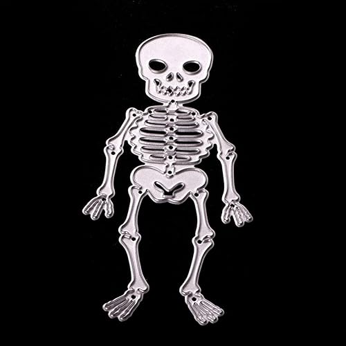 TESWEY Troqueles para hacer tarjetas, troqueles creativos de corte de metal con calavera de esqueleto, plantilla en relieve para álbumes de