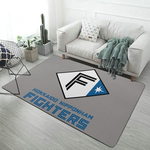 カーペット 北海道日本ハムファイターズ ラグラグマット 100×150cm 大判 絨毯 玄関マット 防音マット 滑り止め じゅうたん 洗える 抗菌 防臭 床暖房 子供部屋 寝室 居間用 家庭用 業務用 オフィス用