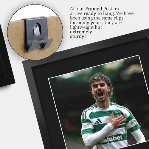 Regalos impresos de Jota Celtic con autógrafo fotográfico en marco A3 vertical 5