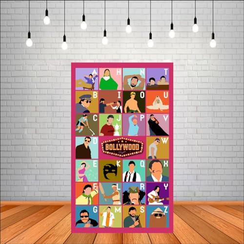 Image of Bollywood Night Backdrop | Movie Night Banner | Bollywood Theme Party Decorations (Pack of 1, Size: 5x3 Feet)