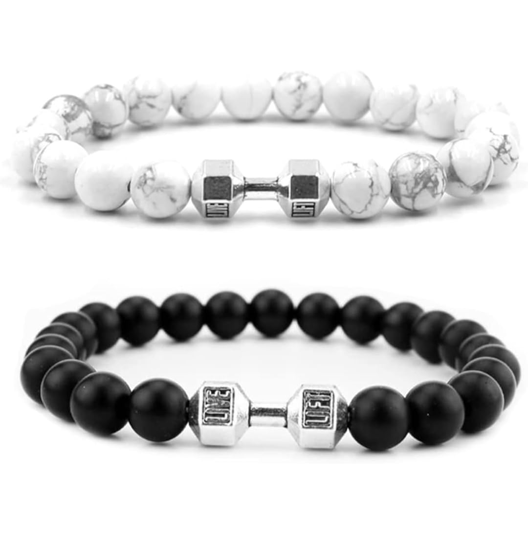 See full amazon price history chart for The Key House Natural White Howlite & Black Agate Onyx Beads Body Building Fitness Dumbbell Charm LIVE LIFT Bracelet for Men and Women Boys and Girls and for Gift and Gym Lovers (Combo Pack of 2pc) (b070-d-08 (2pc Set)) The Key House Natural White Howlite & Black Agate Onyx Beads Body Building Fitness Dumbbell Charm LIVE LIFT Bracelet for Men and Women Boys and Girls and for Gift and Gym Lovers (Combo Pack of 2pc) (b070-d-08 (2pc Set)) (B0DD3B9NRX) Amazon Price History, Amazon Price Tracker