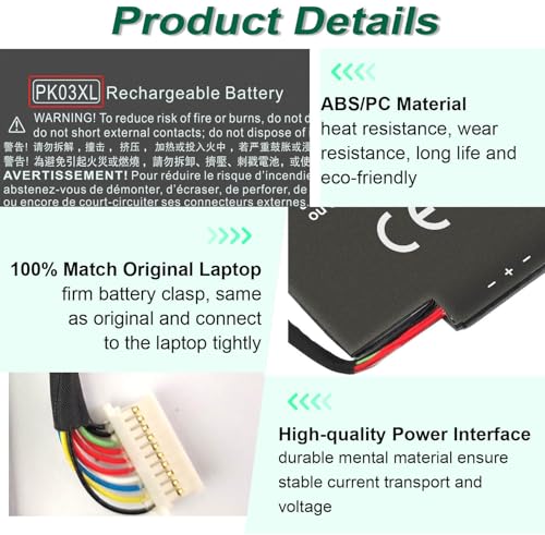 Image of DMKAOLLK 56Wh 789116-005 PK03XL Battery for HP Spectre X360 13-4003dx 13-4005dx 13-4001dx 13-4002dx 13-4101dx 13-4116dx 13-4193dx 13-4103dx 13-4125nr PKO3XL PK03056XL-PL 788237-2C3 11.4V