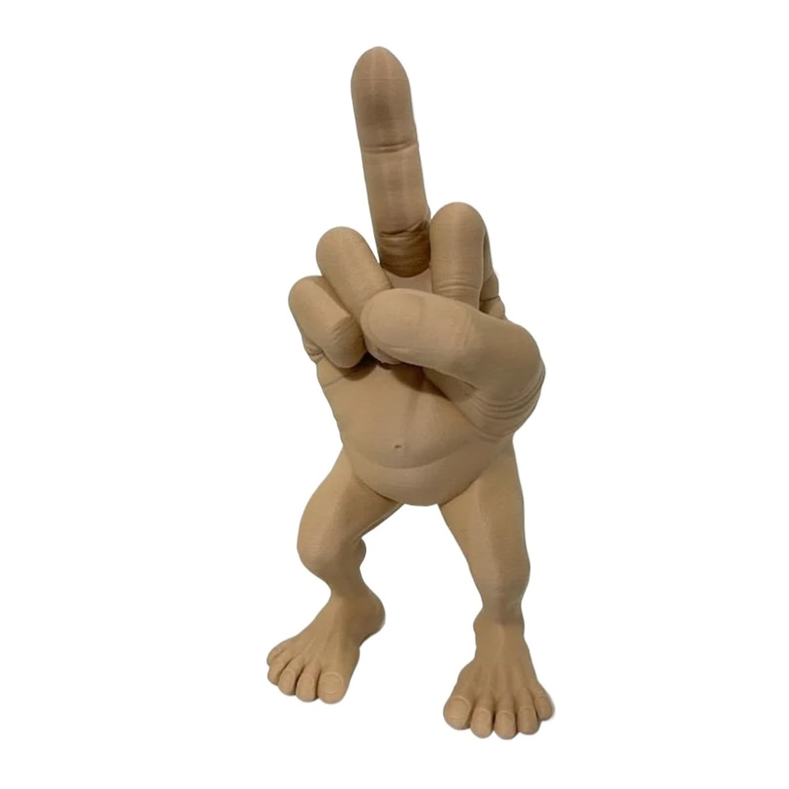 YLZCAM Middle Finger Figure With Legs Middle Finger Gift Funny Middle Finger Decor Desk Accessory Funny Figurine Office Desk Decoration(Light brown,4x2.5x7.5cm)