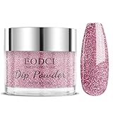 EODCI Rose Red Glitter Dip Powder, 1 Oz/28g Nail Dipping Powder for DIY Manicure Salon at Home Easy to Use Nail for Women Gift No Needed Lamp Curing