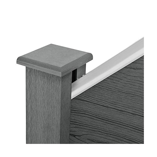 neu.holz WPC Gartenzaun Schrägelement Sichtschutz Windschutz Lamellenzaun Zaun Grau – Bild 4