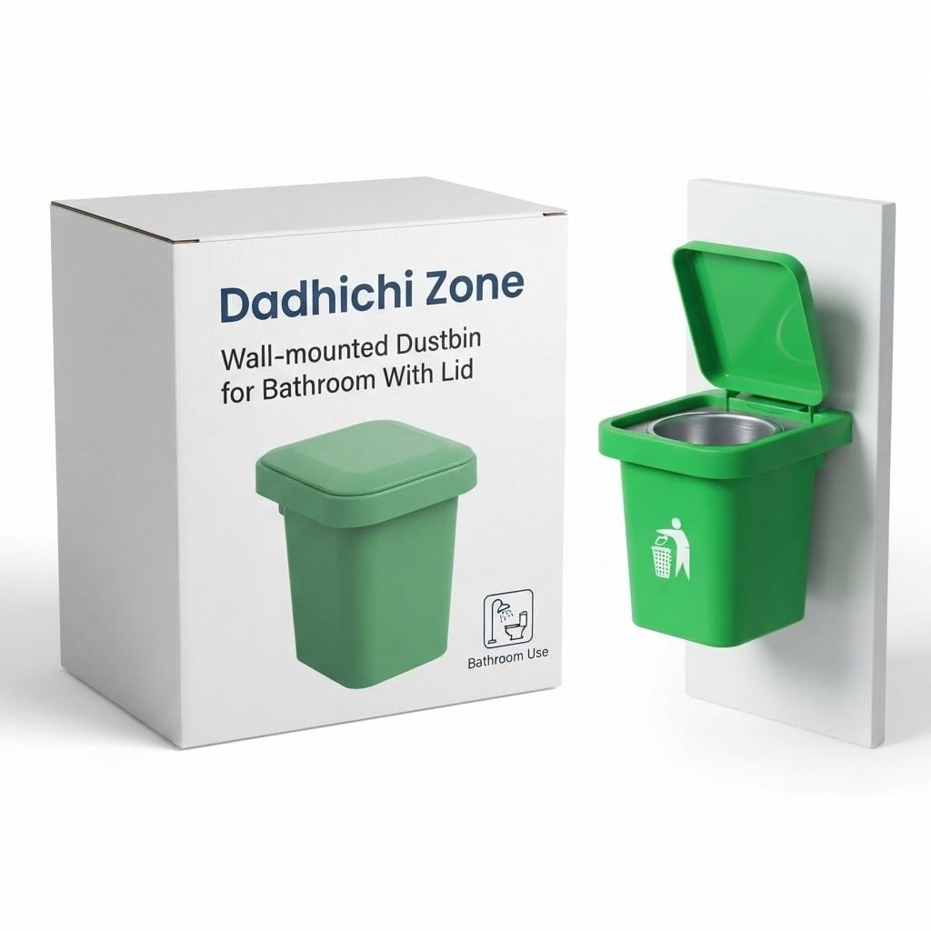 Wall-mounted Dustbin for Bathroom With Lid - Space-saving Bathroom Dustbin, Small Size Trash Can & Ashtray, Fly Ash Proof, Heavy-duty Waste Bin for Kitchen, Office, Bathroom Organizer-picture-31