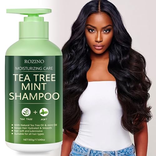 500 g de champú Tea Tree Mint – para cabello seco y dañado con aceite de árbol de té, sin parabenos ni sulfatos
