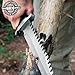 GIL HIBBEN Extreme Survival Survivor Bowie Knife With Leather Belt Sheath - 7Cr17 Stainless Steel Sawback Blade, Hefty Handguard and Pommel, Pakkawood Handle, Take into the Wilderness - Length 15