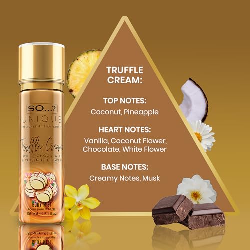 Image of So...? Unique Truffle Cream Body Mist - Vanilla, Gourmand, Fruity Perfume for Women - Cruelty Free Body Spray for Women - 5.1 oz