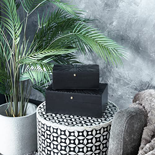 Cosmoliving By Cosmopolitan 080554 Wood Geometric Decorative Box Decorative Keepsake Boxes thumb #1
